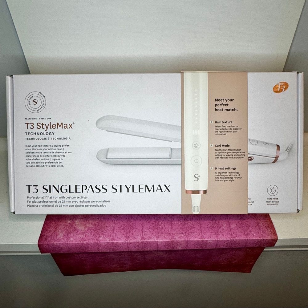 T3 SinglePass StyleMax 1” Professional Flat Iron Luxe Styling Personalized Heat